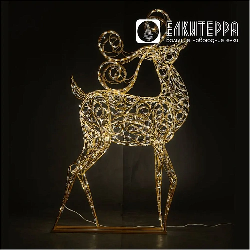 Олень с витыми рогами световая новогодняя фигура